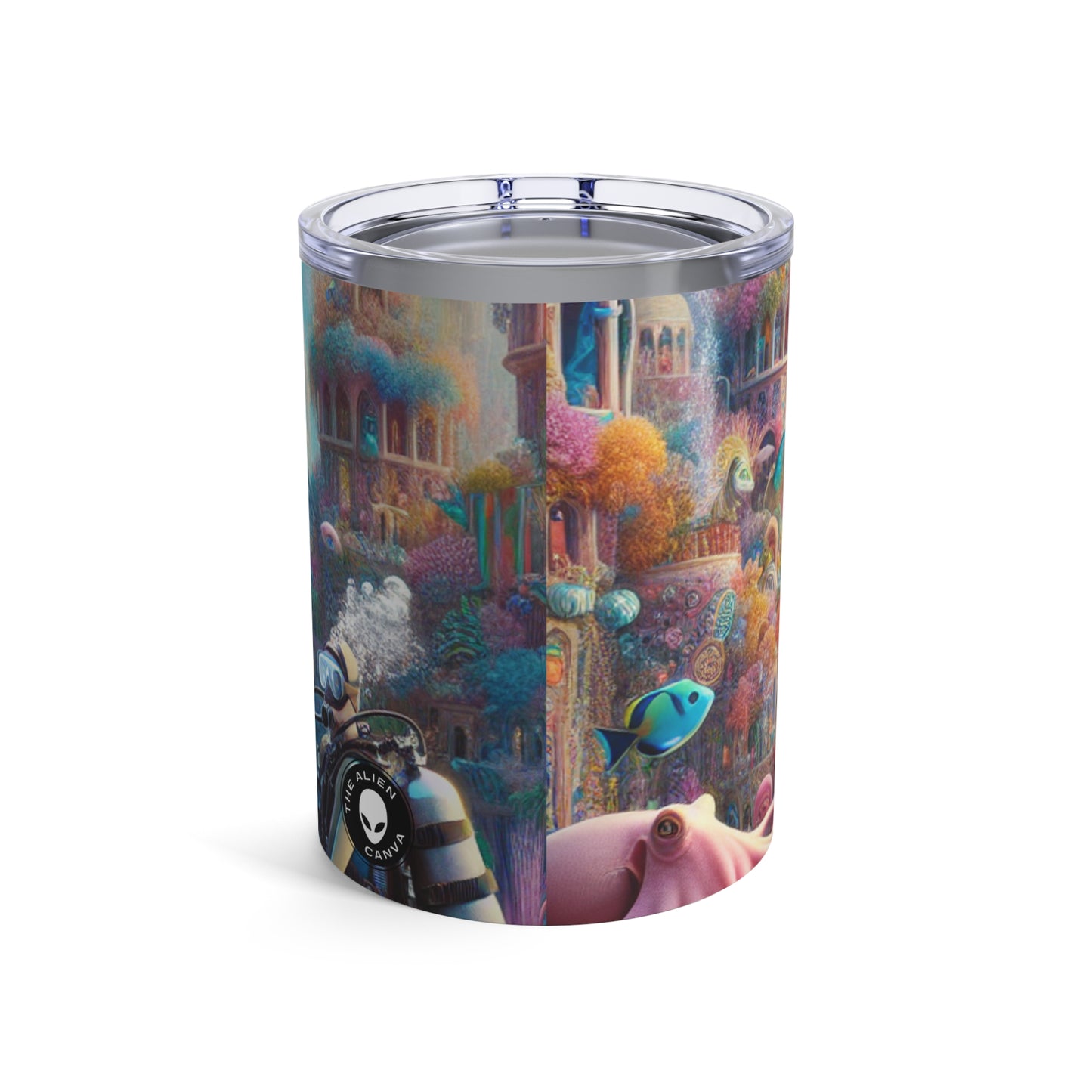 "El tesoro de las profundidades: una fantástica ciudad submarina" - Vaso Alien de 10 oz