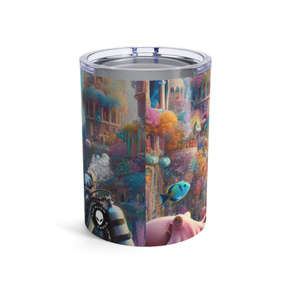 "El tesoro de las profundidades: una fantástica ciudad submarina" - Vaso Alien de 10 oz