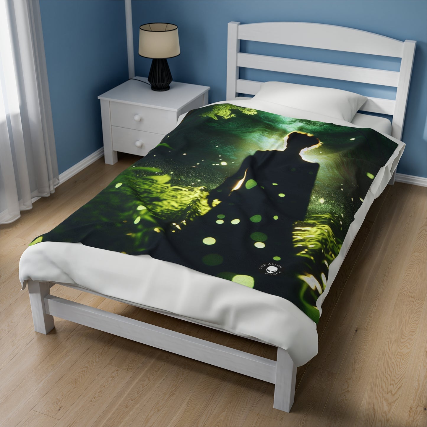 "Enchanted Firefly Forest" - The Alien Velveteen Plush Blanket