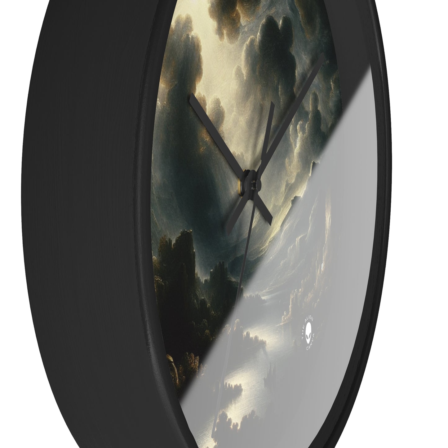 "Ombres solennelles : un portrait de ténébrisme" - L'horloge murale extraterrestre ténébrisme