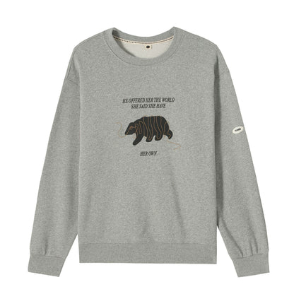 Sweat à capuche pour hommes en coton imprimé ligne ours