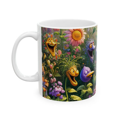 "El jardín parlante" - Taza de cerámica extraterrestre de 11 oz