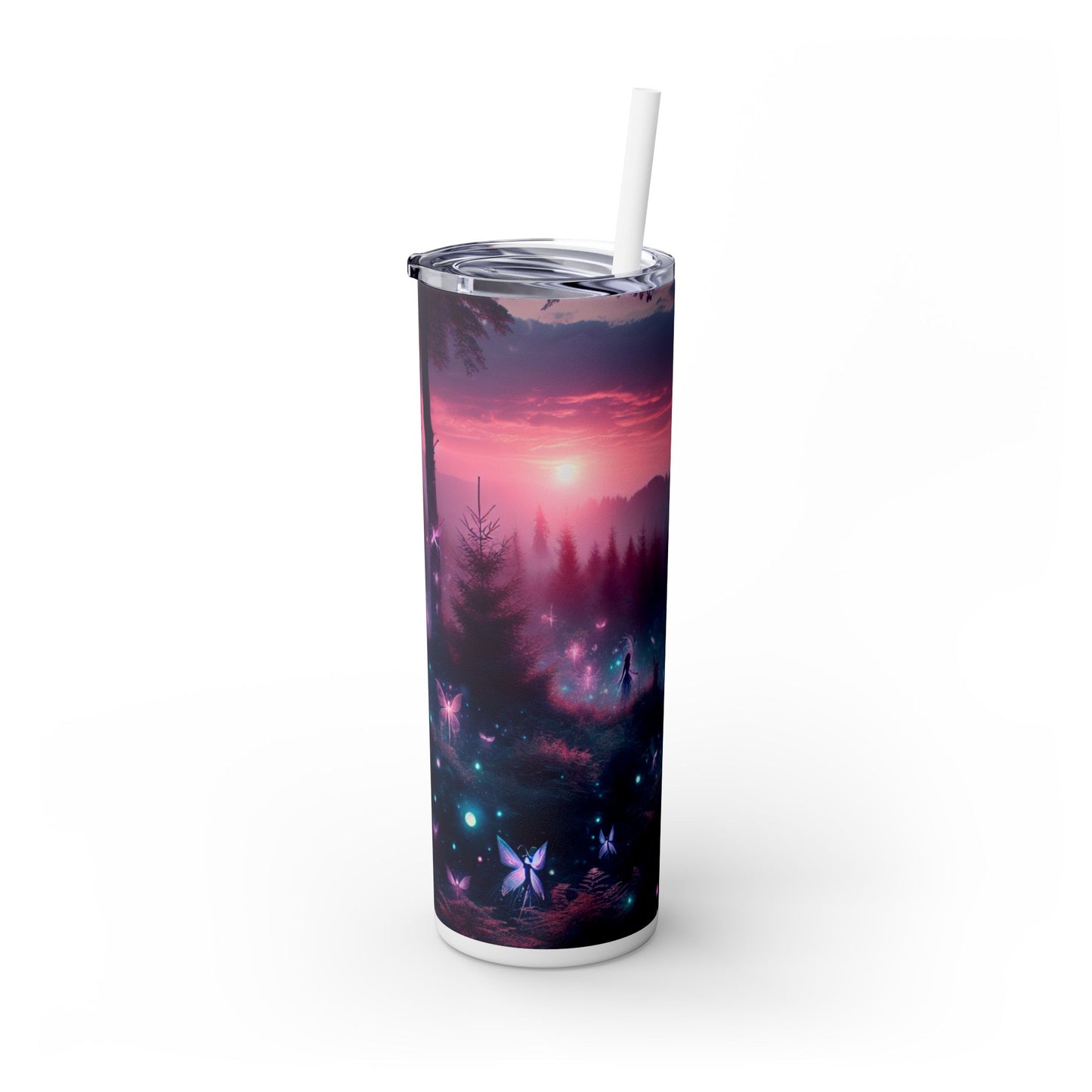 Bosque de luciérnagas encantado - Vaso estrecho con pajita de 20 oz de Alien Maars®