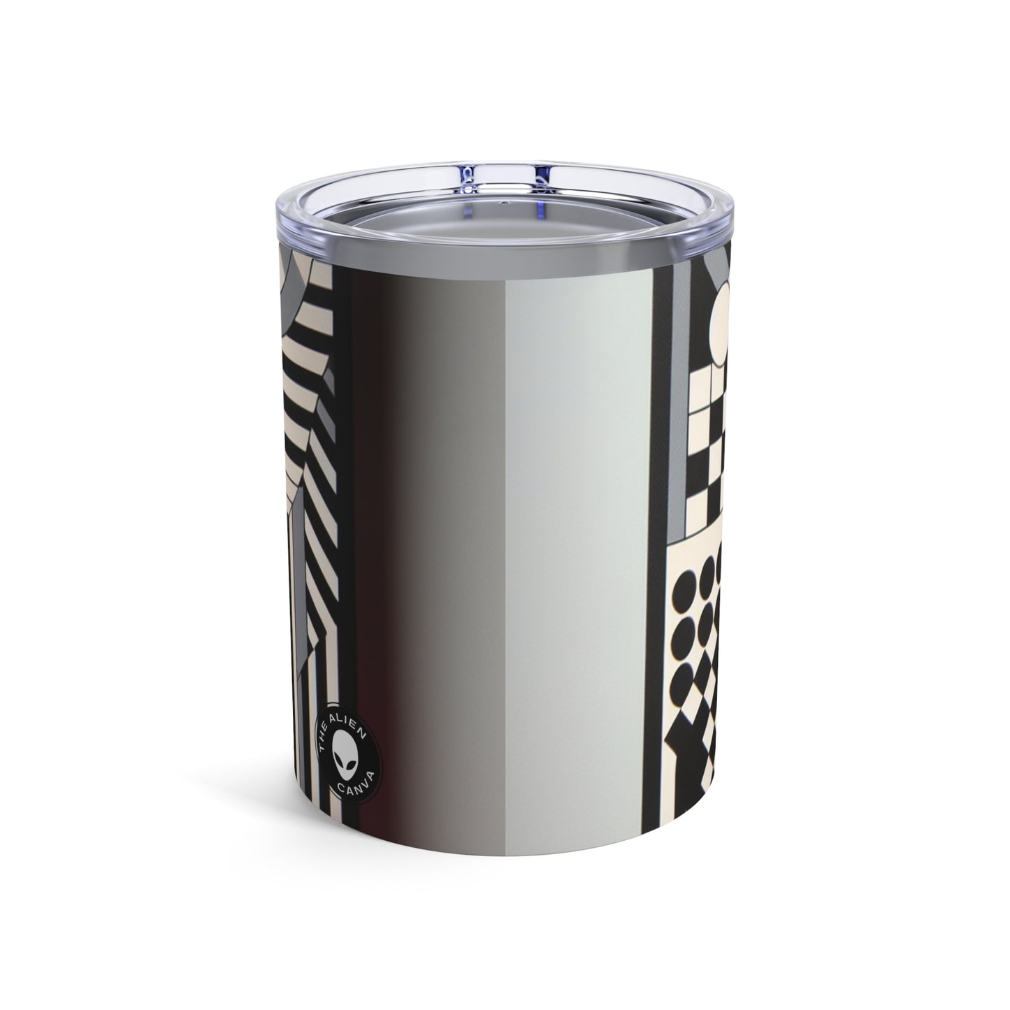 "Mesmerize: Bold Op Art Geometry in Black and White" - The Alien Tumbler 10oz Op Art