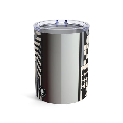 "Mesmerize : Géométrie audacieuse de l'Op Art en noir et blanc" - The Alien Tumbler 10oz Op Art