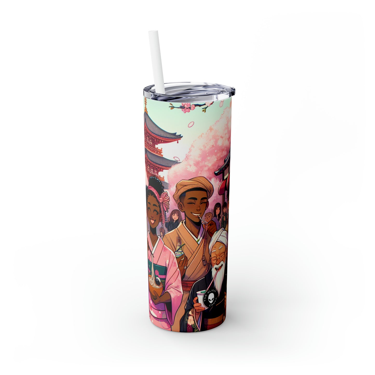 "Brush of Wonders: An Artist's Awakening" - The Alien Maars® Skinny Tumbler with Straw 20oz Manga/Anime Art