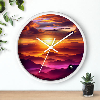 "Dawning Peaks: A Mountain Sunrise" - The Alien Wall Clock