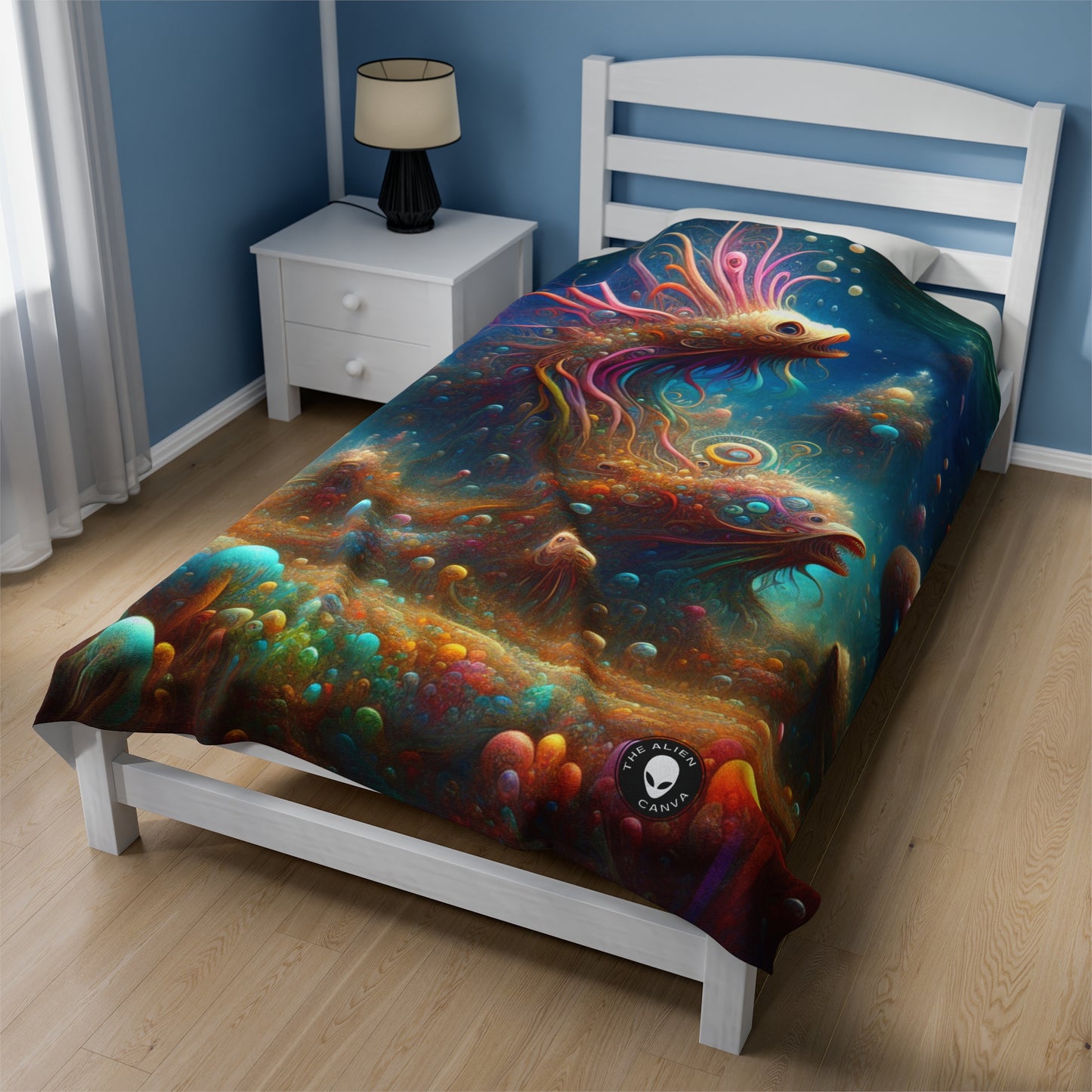 "Enchanting Aquatic Dreamscape" - The Alien Velveteen Plush Blanket