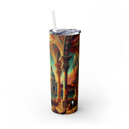 Venetian Dreams: A Fantastical Twist on the Famous Canals - The Alien Maars® Skinny Tumbler with Straw 20oz Venetian School