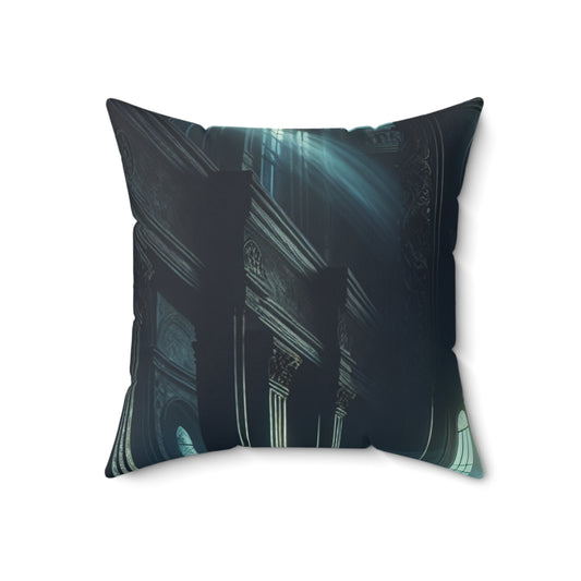 "Moonlight Shadow: A Gothic Portrait" - The Alien Spun Polyester Square Pillow Gothic Art Style