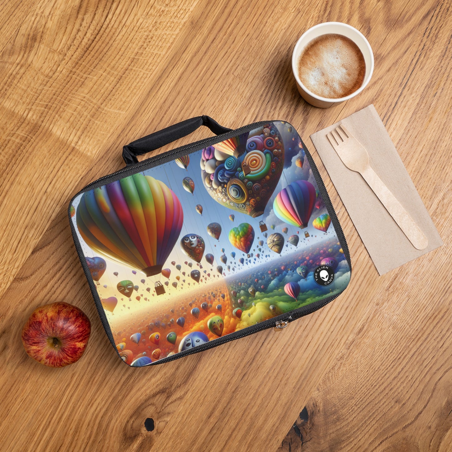 "Horizonte emocional: un paisaje surrealista con globos" - The Alien Lunch Bag