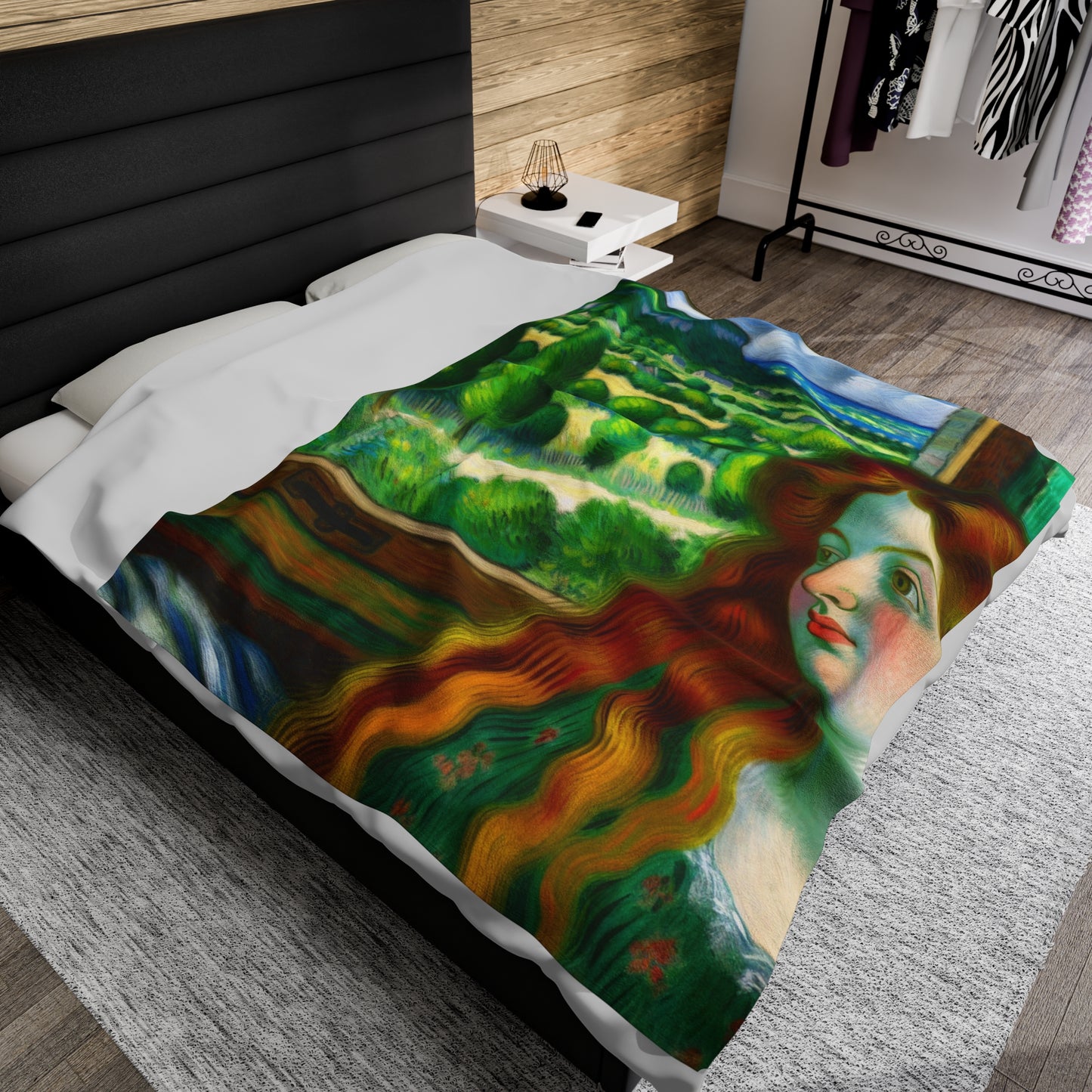 "French Countryside Escape" - The Alien Velveteen Plush Blanket Post-Impressionism Style