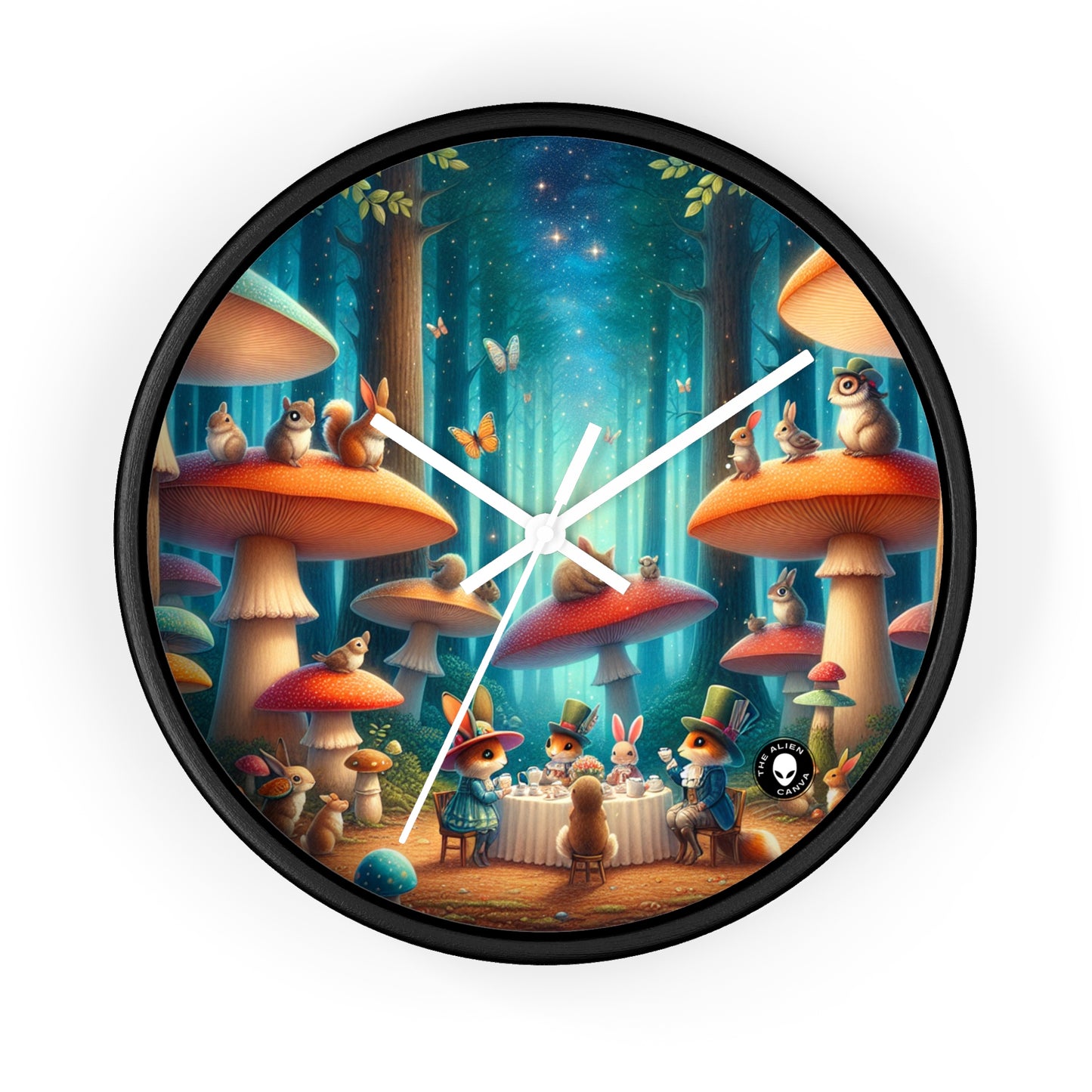 "Mushroom Wonderland: A Magical Tea Party" - The Alien Wall Clock