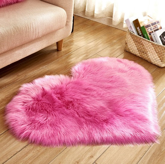 Plush Heart Shaped Carpet Non-Slip Mat Fluffy Rug Floor Mat Blanket Sofa Cushion Foot Pad Carpets For Living Room Home Decor