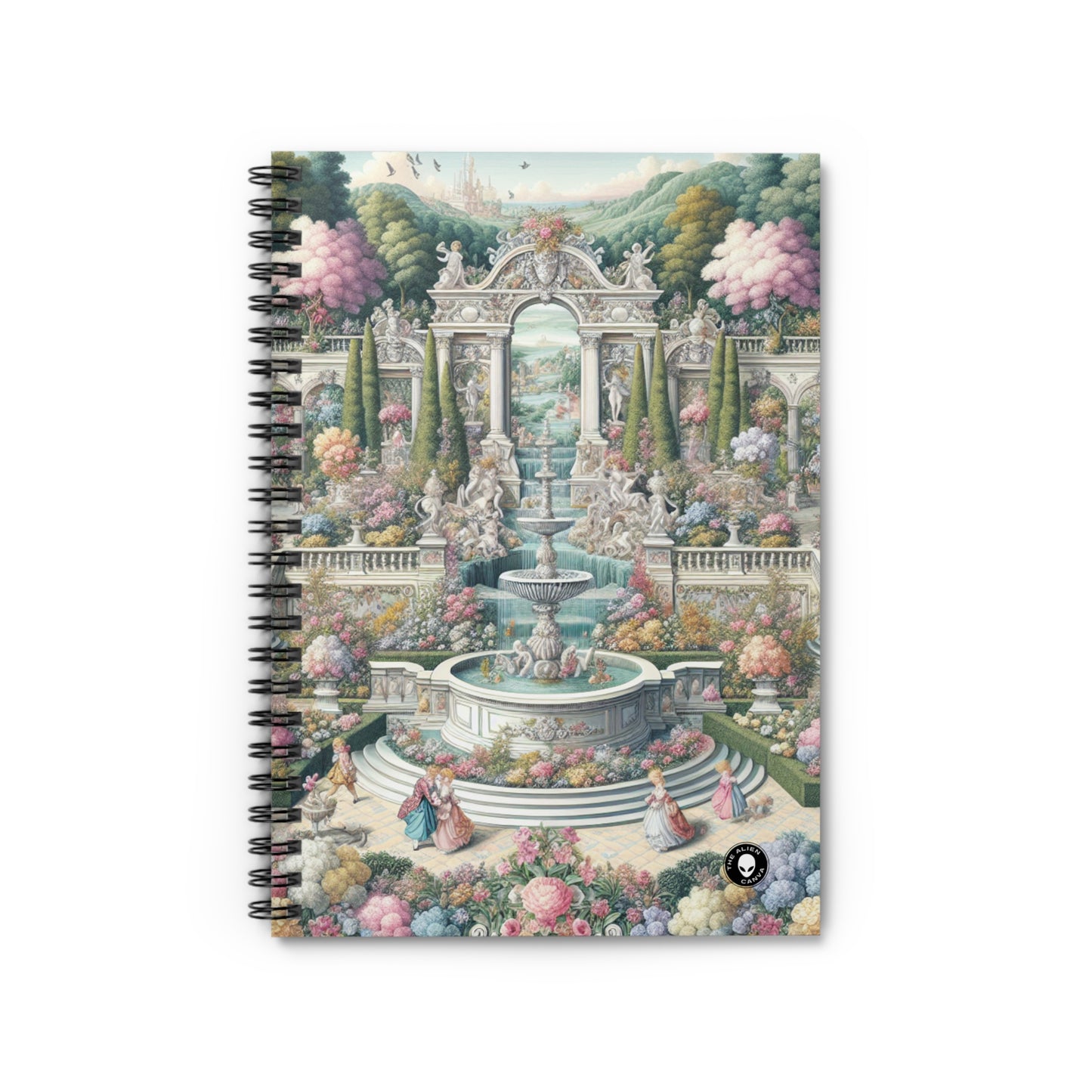 "Garden Elegance: A Rococo Affair" - The Alien Spiral Notebook (Ligne Lignée) Rococo