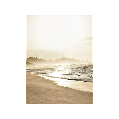 Nordic Modern Canvas Art Wall Painting Gold Foil Beach