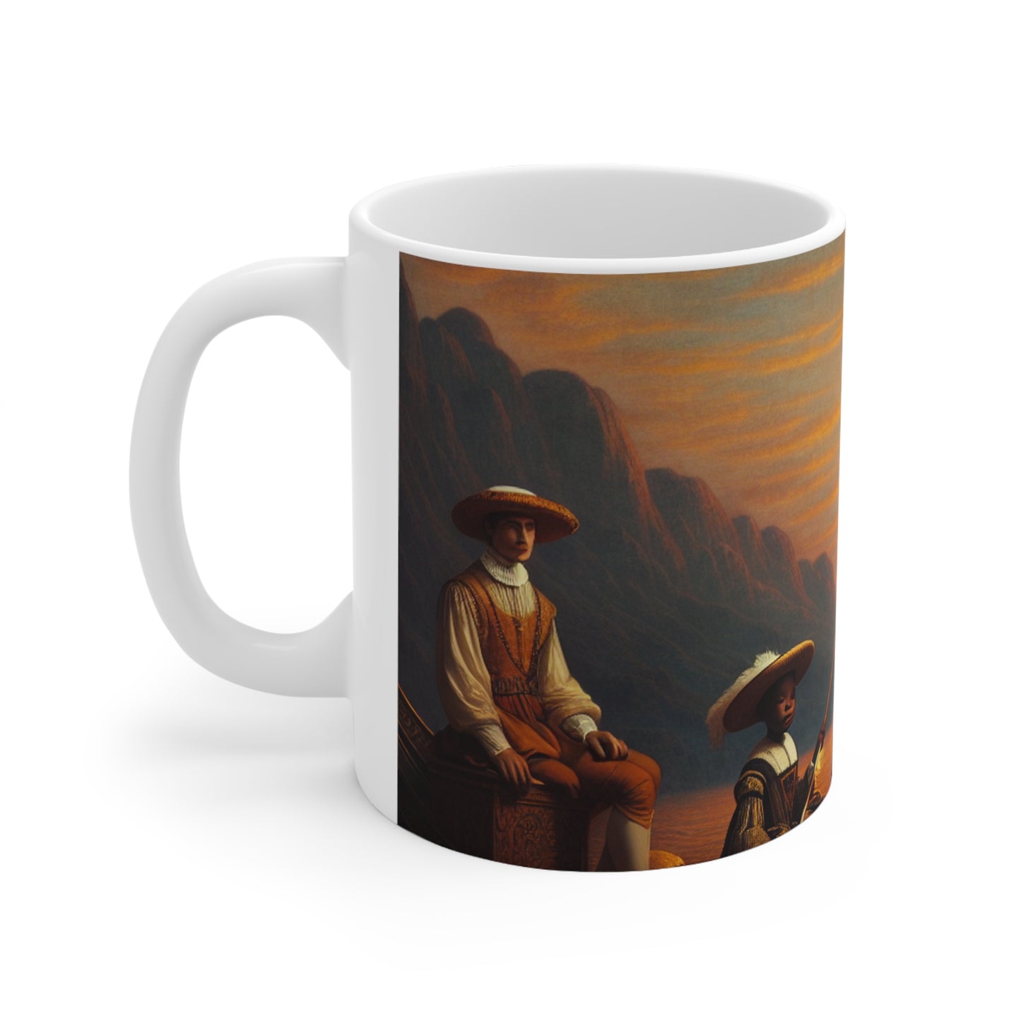 "Golden Twilight in the Italian Gondola" - The Alien Ceramic Mug 11oz Renaissance Art Style