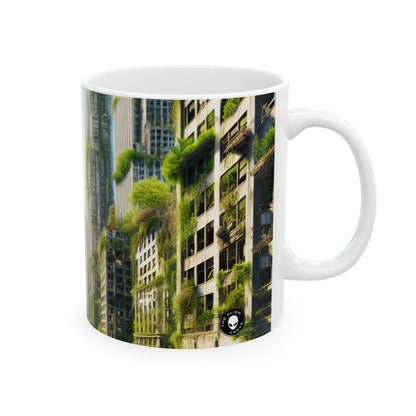 "Nature's Reclamation: A Futuristic Urban Jungle" - The Alien Ceramic Mug 11oz