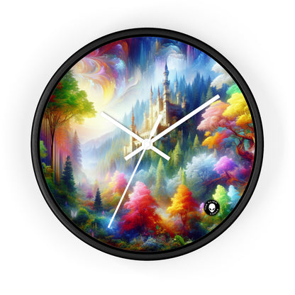 "Glowing Enchantment: The Castle in the Colorful Forest" - The Alien Wall Clock