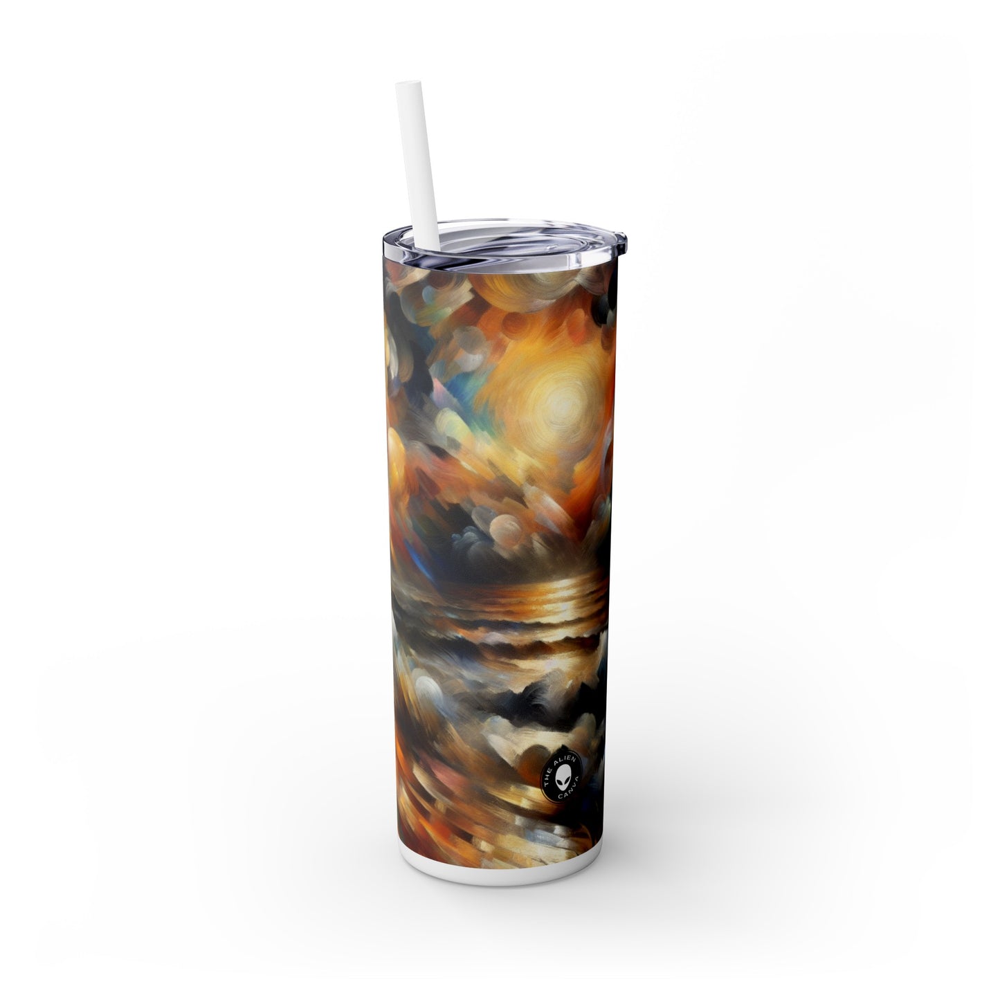 "Métamorphose dans la forêt enchantée" - The Alien Maars® Skinny Tumbler avec paille 20oz Symbolisme