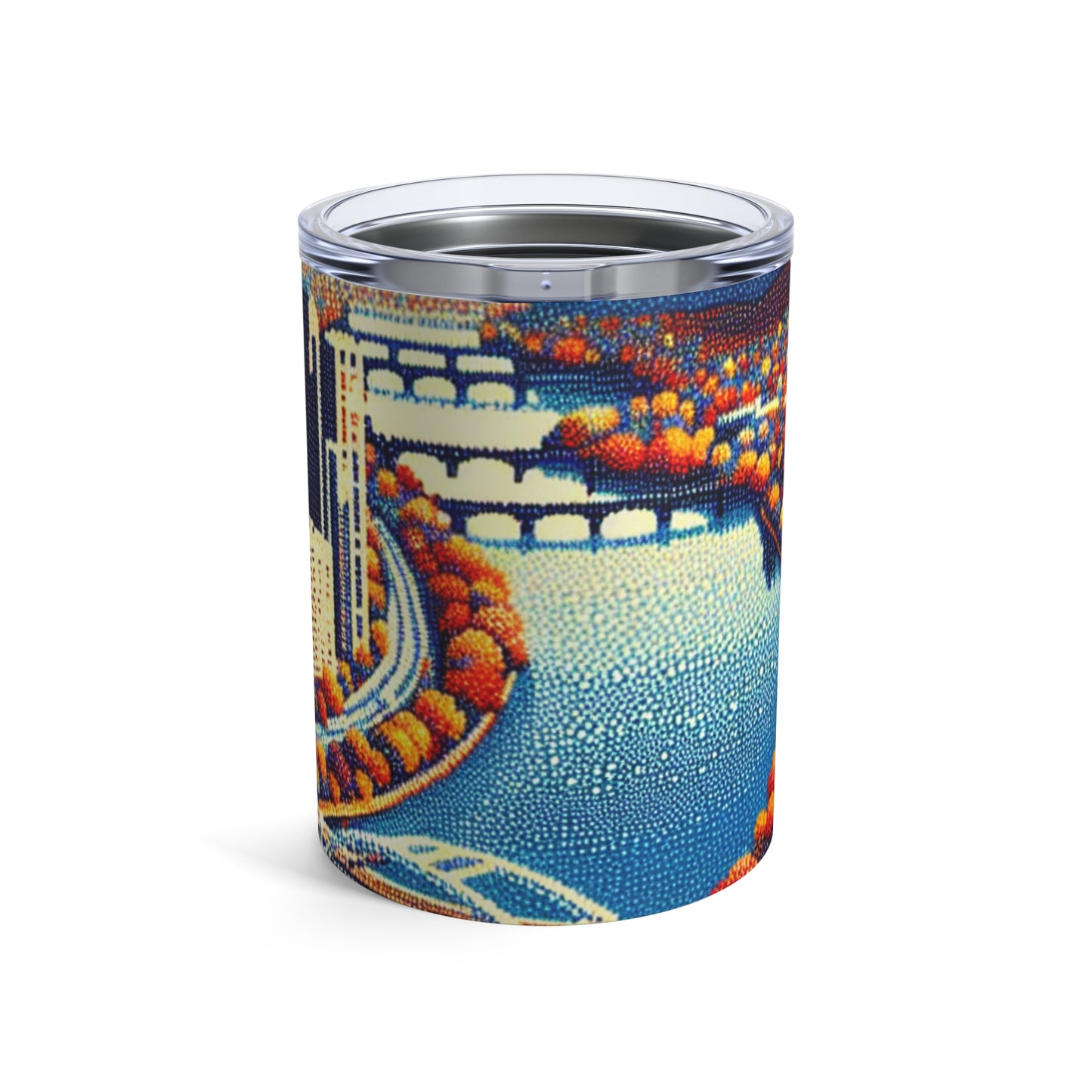 "Twilight Dotted Serenity" - The Alien Tumbler 10oz Pointillism