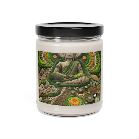 "Forest Mandala: Une harmonie de la nature" - La bougie de soja parfumée Alien 9oz Earth Art