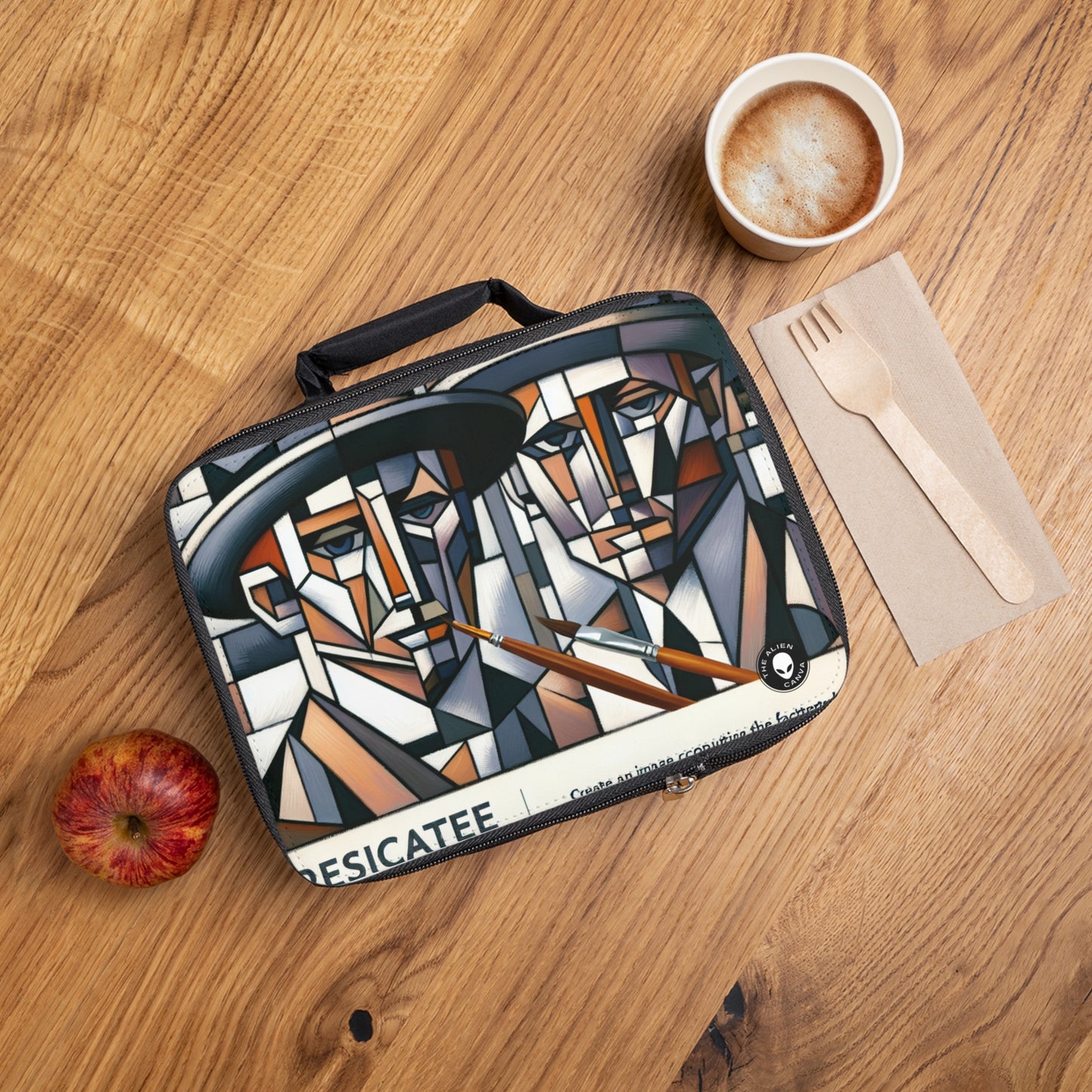 "Cubist Cityscape: Fragmented Views of Urban Energy"- The Alien Lunch Bag Cubism