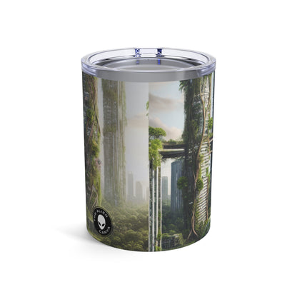 "La recuperación de la naturaleza: un paisaje urbano futurista" - Vaso Alien de 10 oz