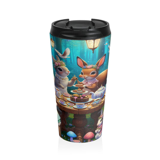 "Enchanted Tea Party in the Woodland Glade" - The Alien Stainless Steel Travel Mug