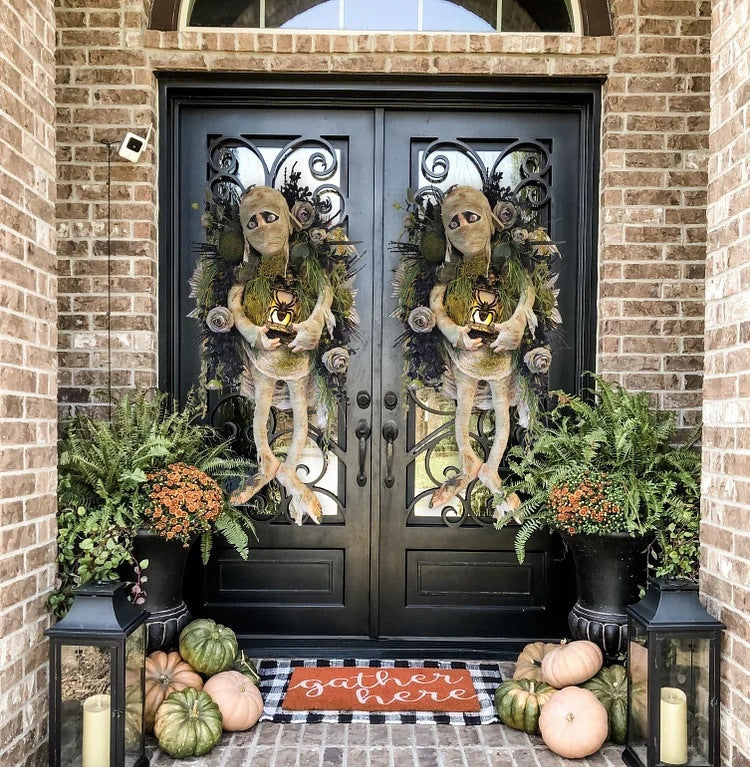 Couronne d'halloween pour maman, pendentif de porte, décoration de maison hantée, couronne d'horreur Portable pour Festival fantôme, fournitures de fête