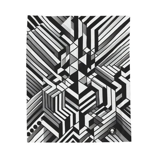 "Percepción en movimiento: una obra maestra del arte óptico alucinante" - The Alien Velveteen Plush Blanket Op Art
