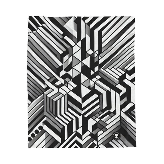 "Perception en mouvement : un chef-d'œuvre époustouflant de l'Op Art" - La couverture en peluche Alien Velveteen Op Art