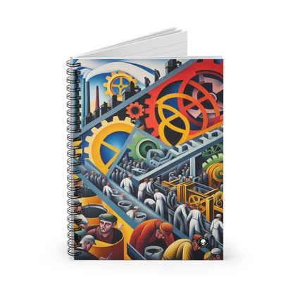 "Constructivisme industriel : engrenages et travail" - The Alien Spiral Notebook (Ruled Line) Constructivisme