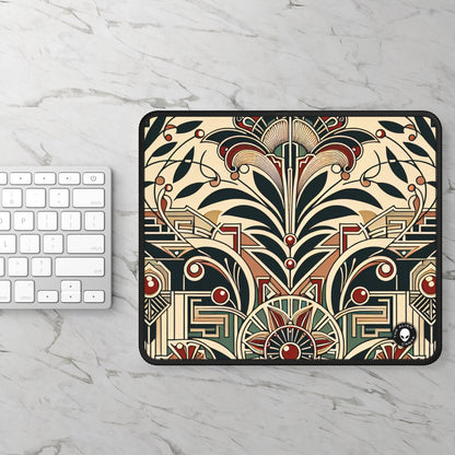 "Golden Glamour: A Dynamic Art Deco Cityscape at Sunset" - The Alien Gaming Mouse Pad Art Deco