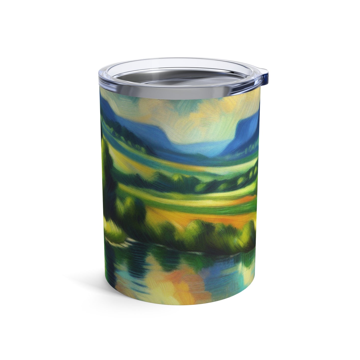 "Serenity at Sunset: An Impressionistic Meadow" - The Alien Tumbler 10oz Impressionism