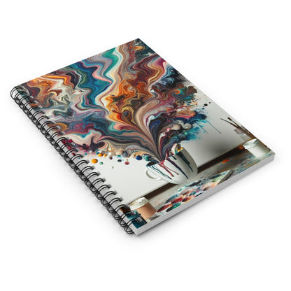 "A Paint Poured Paradise: Acrylic Pouring Art" - The Alien Spiral Notebook (Ruled Line) Acrylic Pouring Style