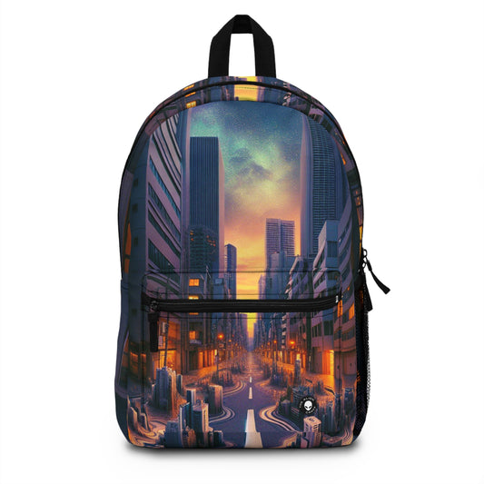 "Melting City: A Surreal Nighttime View" - The Alien Backpack