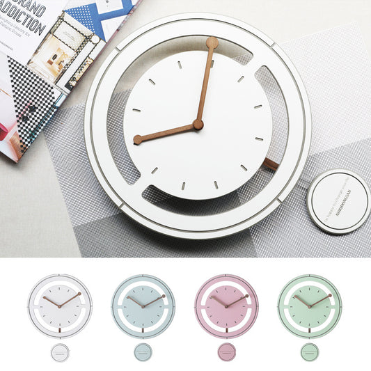 Horloge murale de luxe suspendue avec lumière d'ambiance artistique Simple, décoration de maison