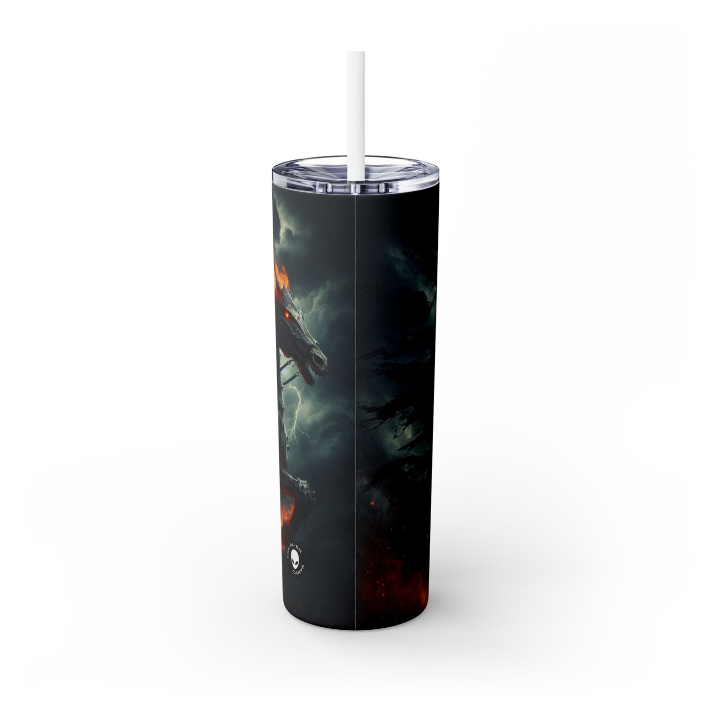 "Cavalerie de la Nuit". - The Alien Maars® Skinny Tumbler avec paille 20oz Art gothique