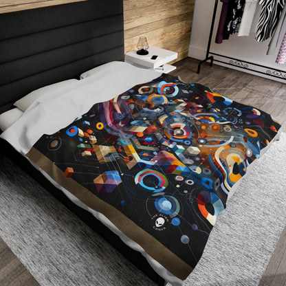 "A Geometric Moment In Time" - The Alien Velveteen Plush Blanket Digital Art