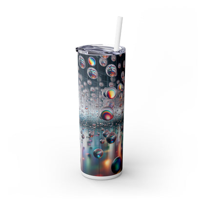 "Ephemeral Embrace: A Timeless Installation" - The Alien Maars® Skinny Tumbler with Straw 20oz Installation Art