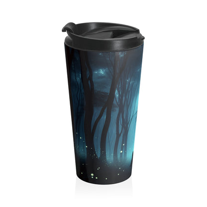 "Guided by Fireflies: A Forest's Secret Lightshow" - The Alien Stainless Steel Travel Mug