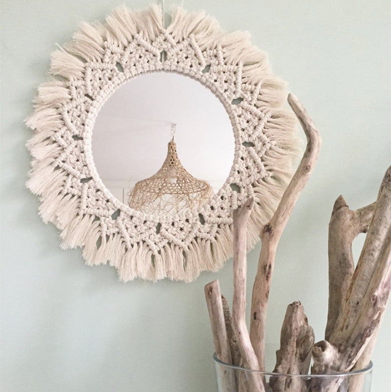 Tournesol. INS – miroir en forme de cœur pour fille scandinave, tapisserie faite à la main, anneau de miroir cosmétique, décoration de la maison