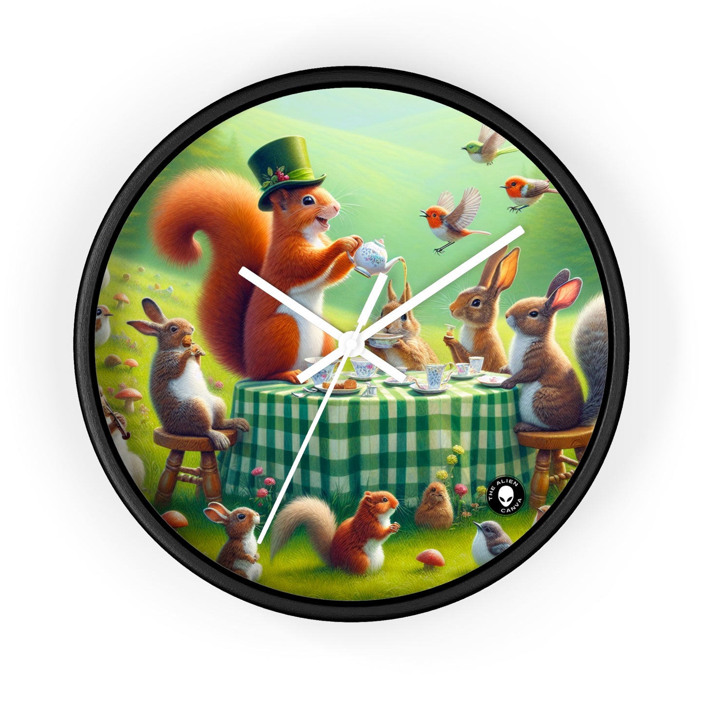 "Enchanted Meadow Tea Party" - L'horloge murale Alien