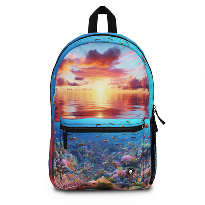 "Sunset Splendor: Underwater Coral Reef" - The Alien Backpack