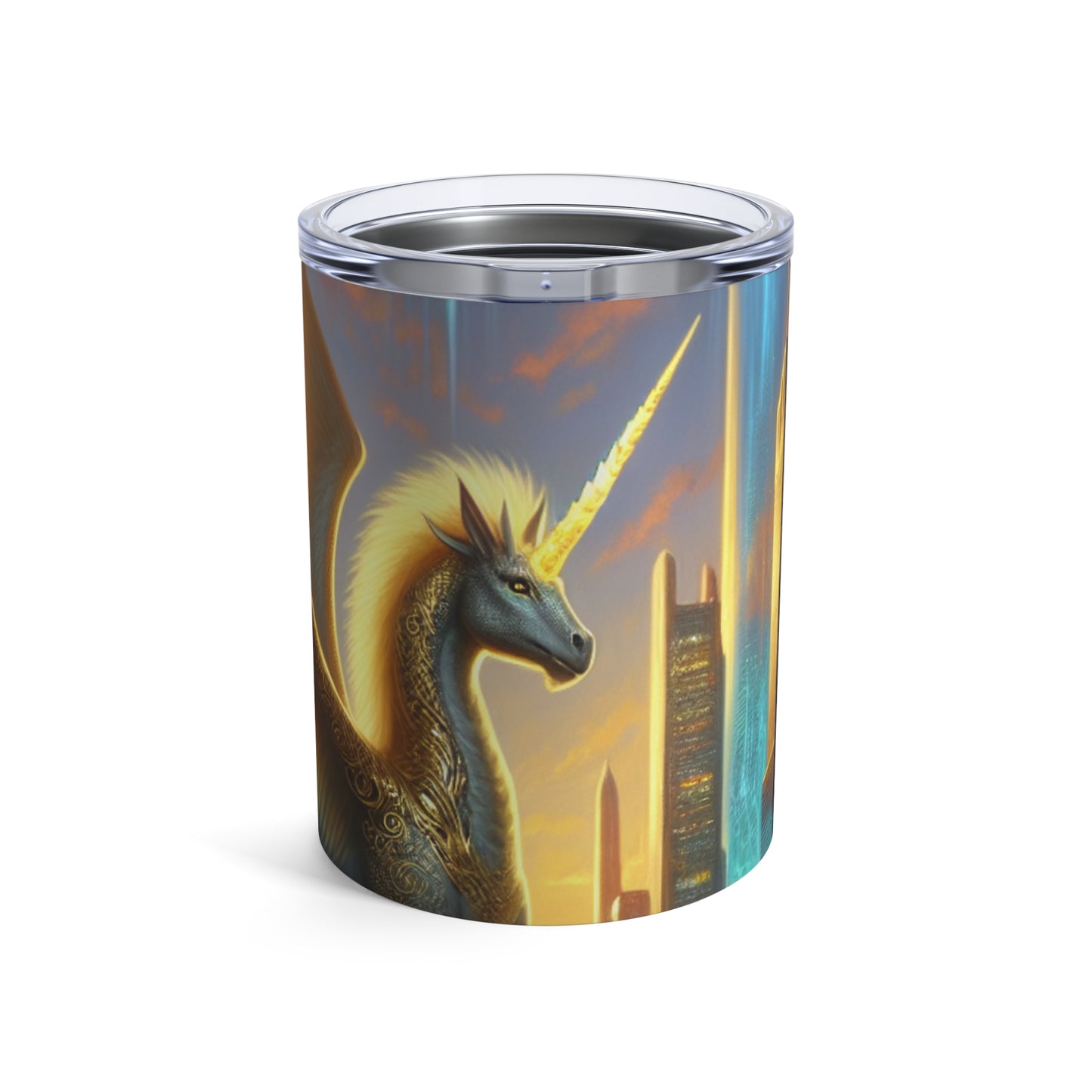 "Futuristic Fantasia: Mythical Being in the Metropolis" - The Alien Tumbler 10oz