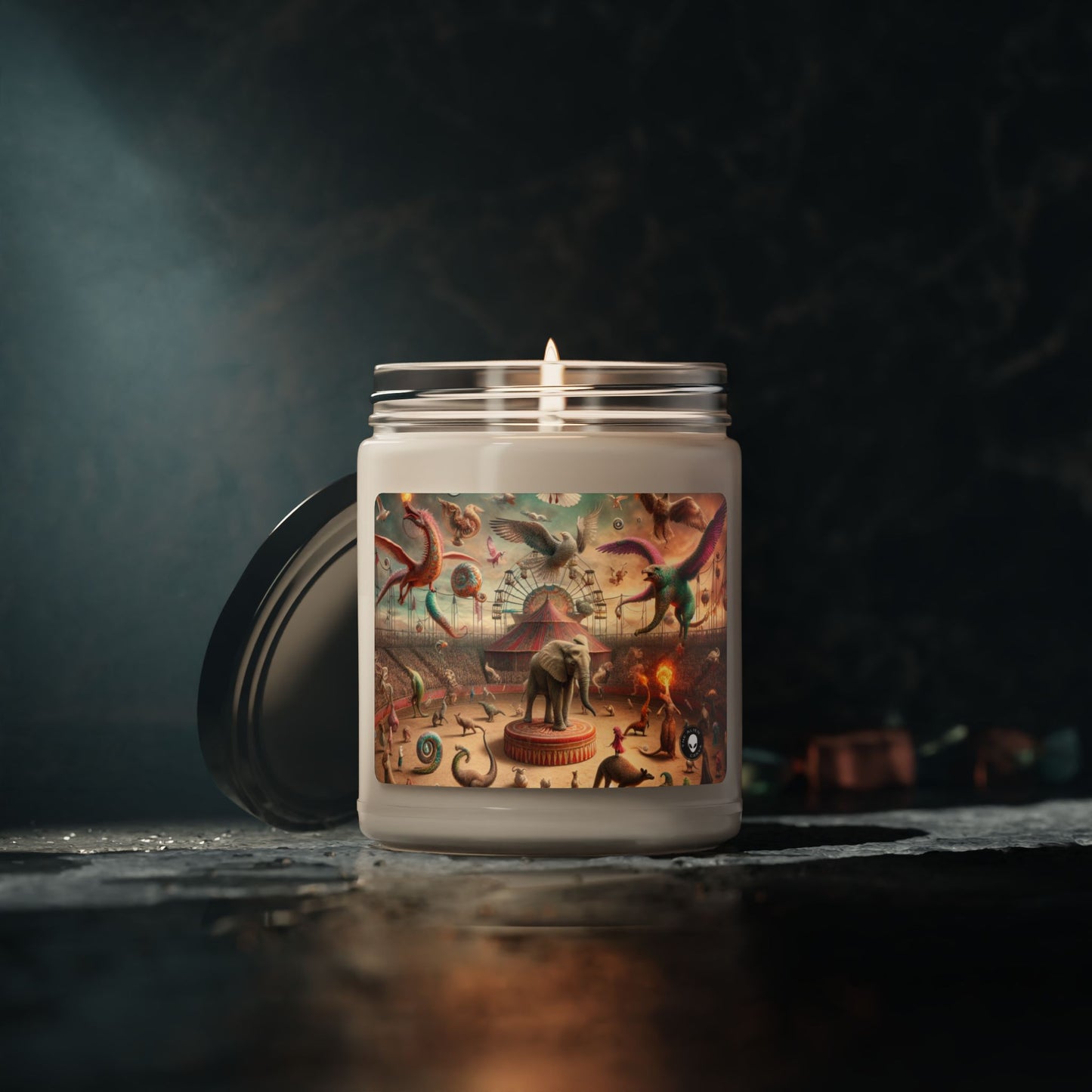 "Fantasy Circus: Where Animal Performers Entertain Mythical Attendees" - The Alien Scented Soy Candle 9oz