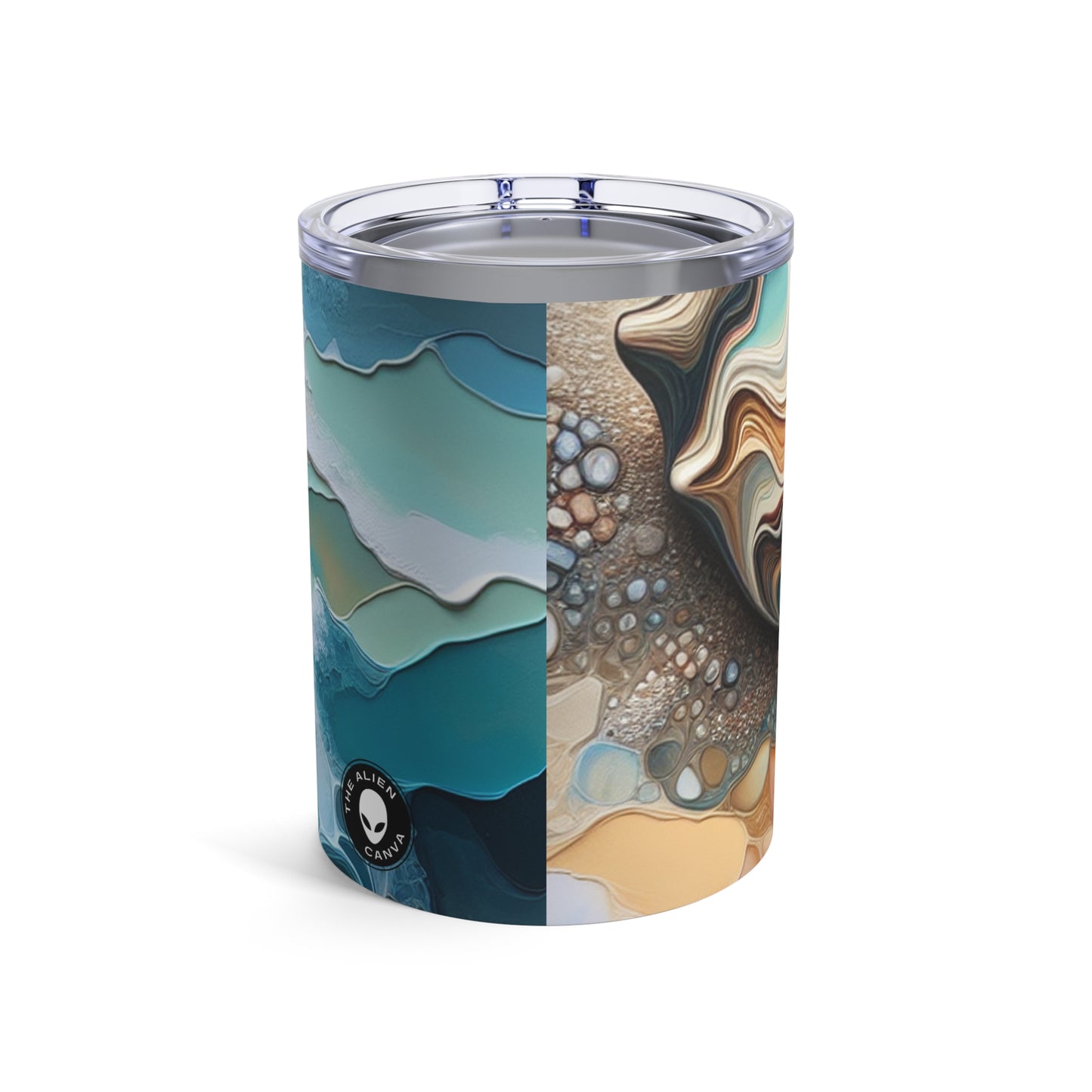 "Une vue sur la plage à travers un coquillage" - The Alien Tumbler 10oz Acrylique Pouring