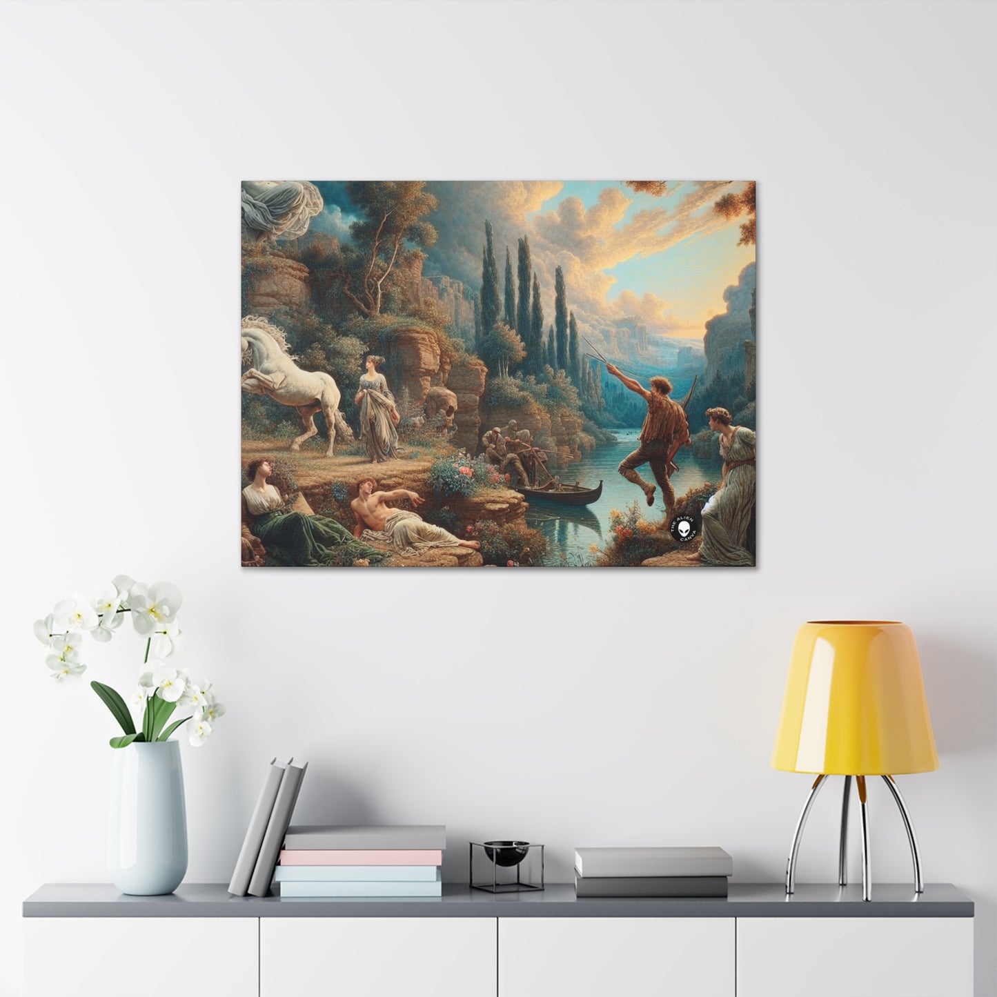 "Sunset Serenade: A Romantic Landscape" - The Alien Canva Romanticism