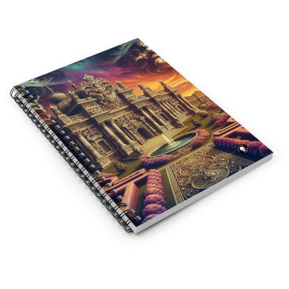 "Whimsy and Mystery: The Enchanted Masquerade in Baroque Splendor" - The Alien Spiral Notebook (Ruled Line) Baroque